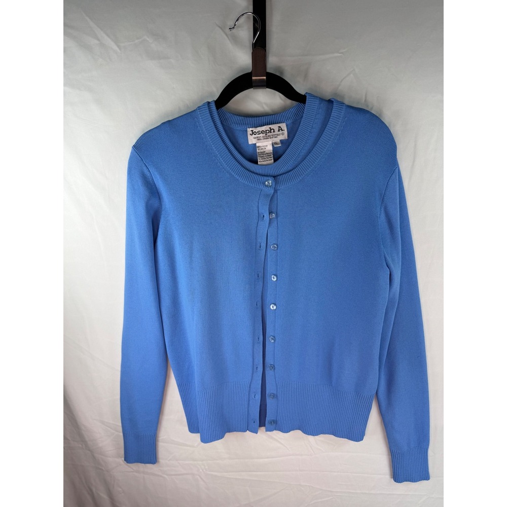 Joseph‎ A Womens Blue 2 Piece Cardigan Shell Sweater Set Twinset Sz L